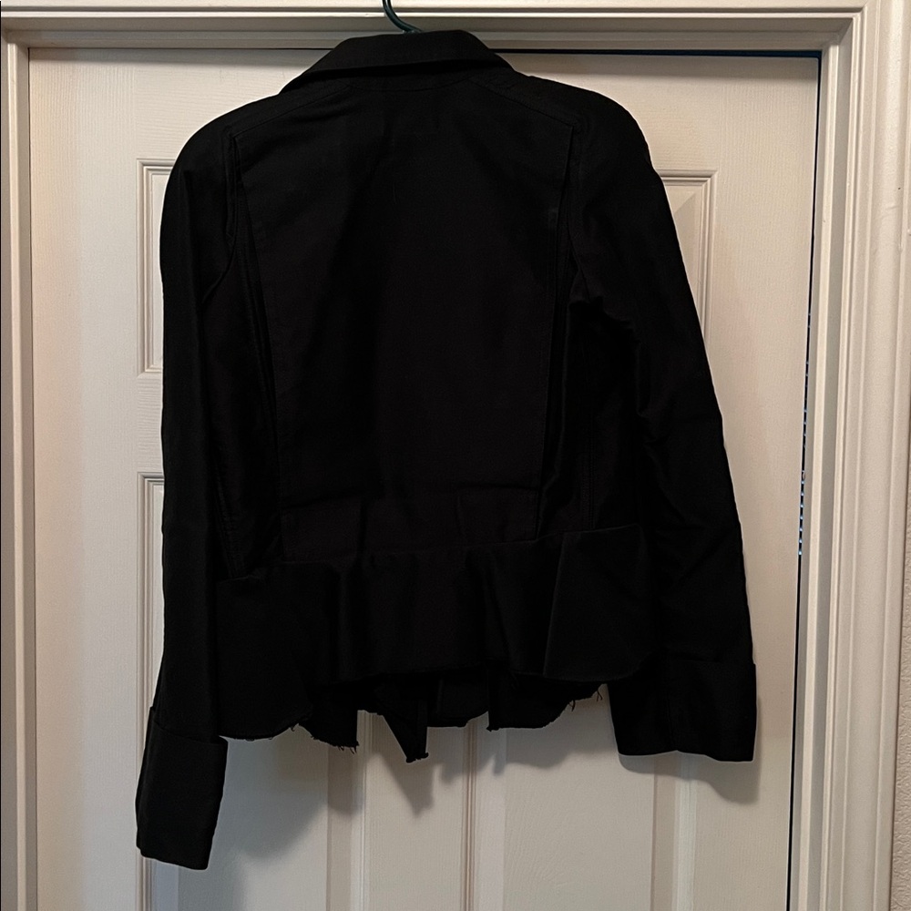 Isabel Marant Black Ruffle Jacket, Shoulder Pads - Picture 6 of 7